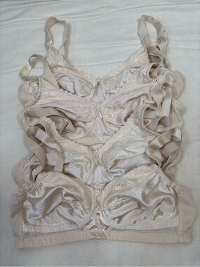 LOT OF 4 Trulife Lace Accent Shallow-Avg Fit Mastectomy Bras Size 34B Nude Group